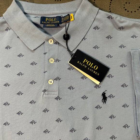 RALPH LAUREN CLASSIC FIT STRETCH MESH BLUE & D. RLP POLO SHIRT SIZE XXL MEN $125 - Picture 3 of 4